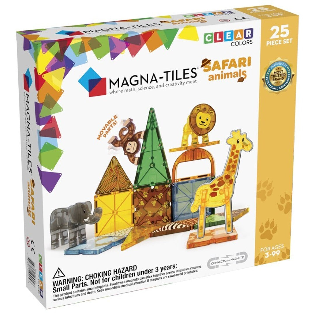 MAGNA-TILES® Juego de Construcción Magnética Animales del Safari (25 piezas) - Safari Animals Set