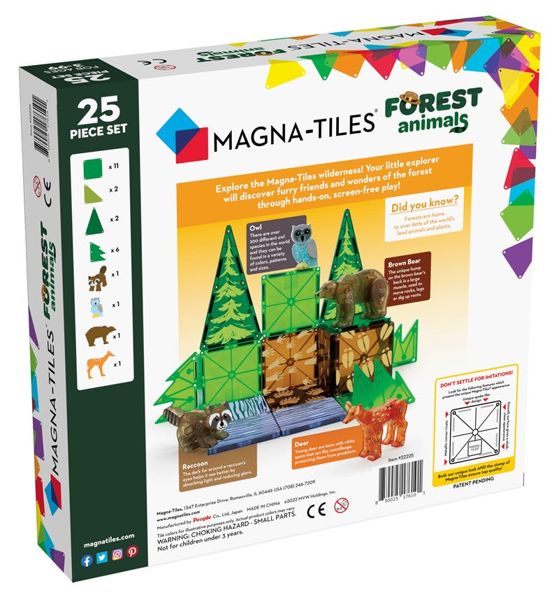 MAGNA-TILES® Juego de Construcción Magnética Animales del Bosque (25 piezas) - Forest Animals Set