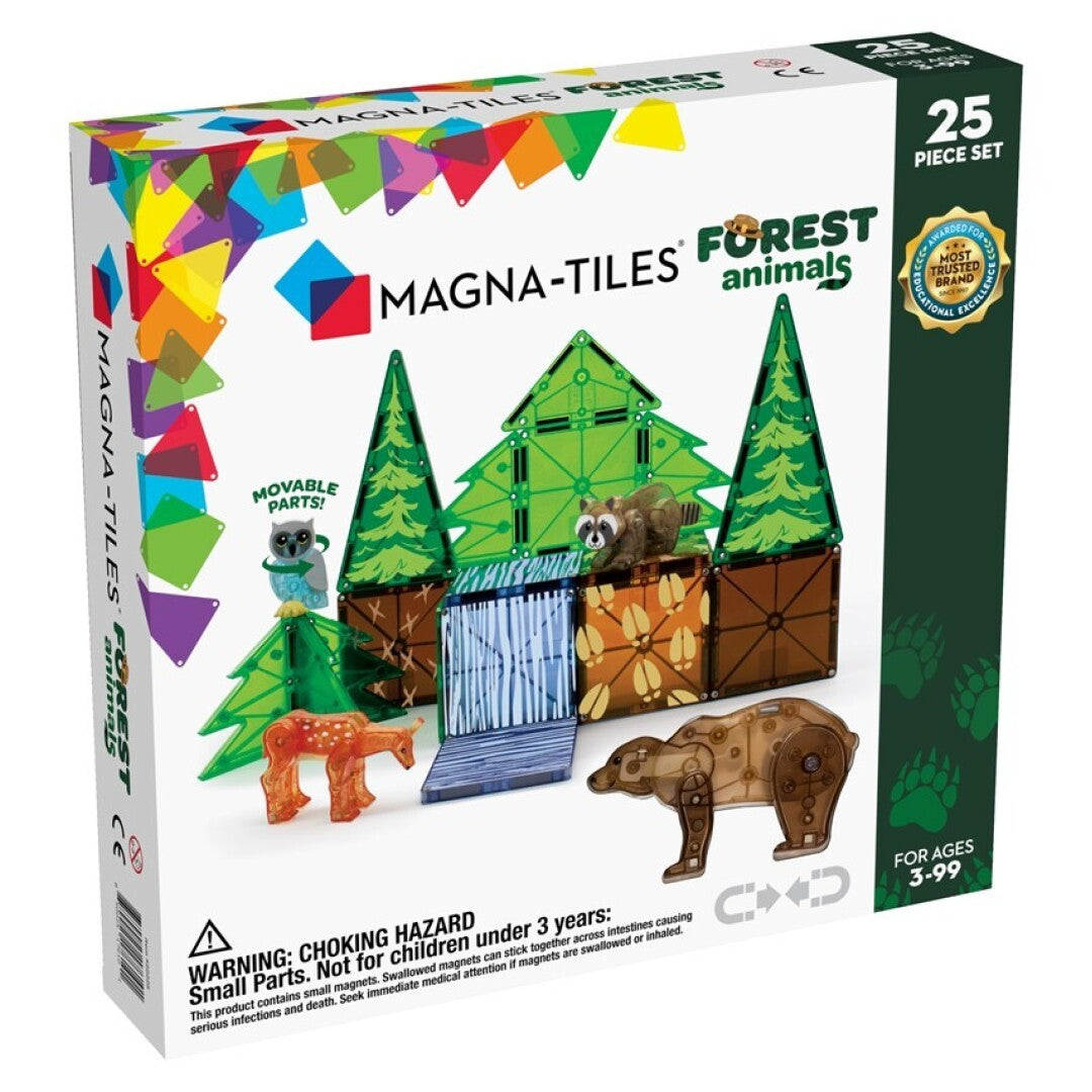 MAGNA-TILES® Juego de Construcción Magnética Animales del Bosque (25 piezas) - Forest Animals Set