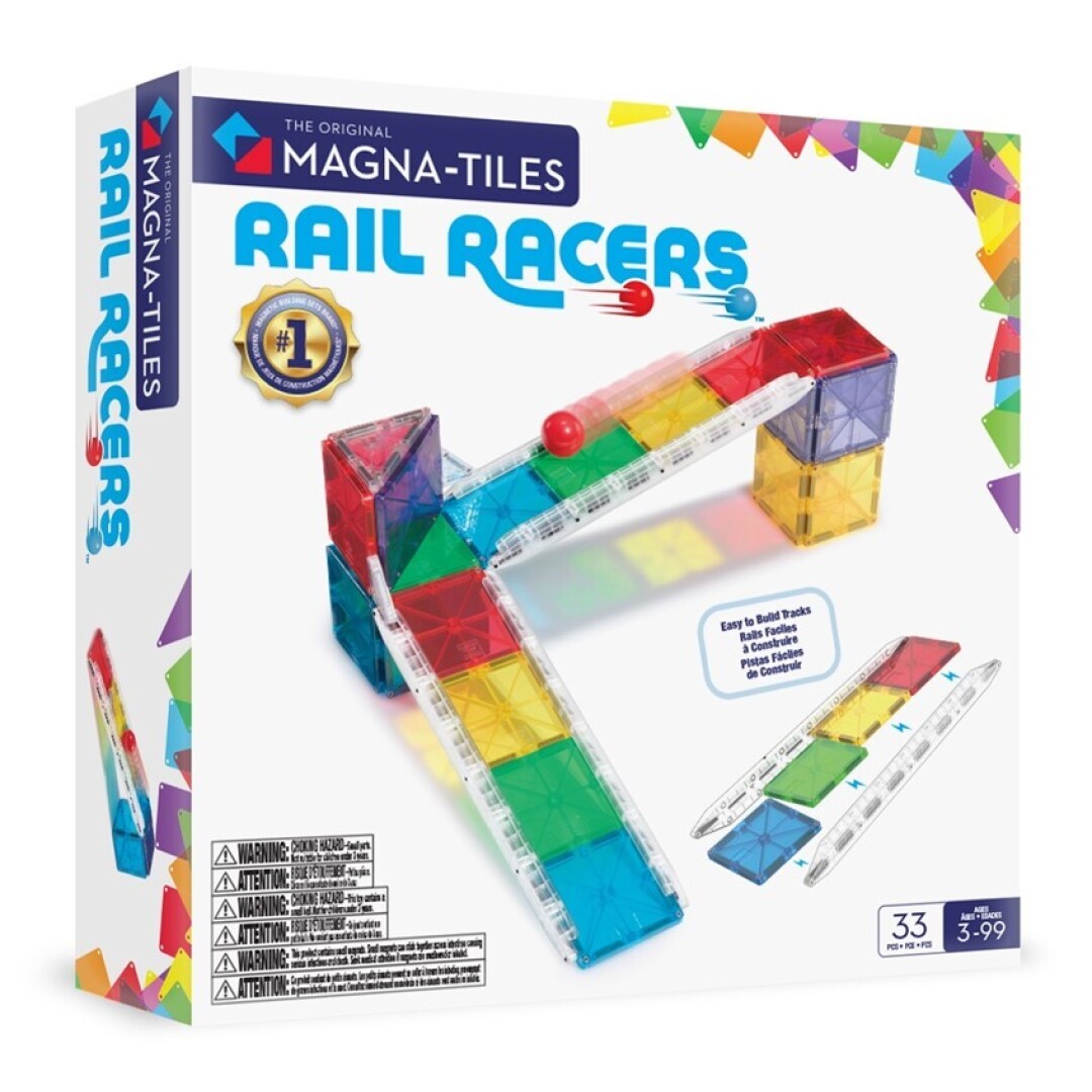 MAGNA-TILES® Juego de Construcción Magnética Rail Racers™ (33 piezas) - Rail Racers™ Set