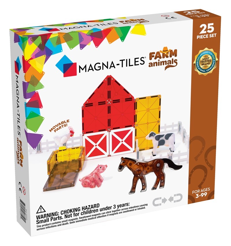 MAGNA-TILES® Juego de Construcción Magnética Animales de la Granja (25 piezas) - Farm Animals Set