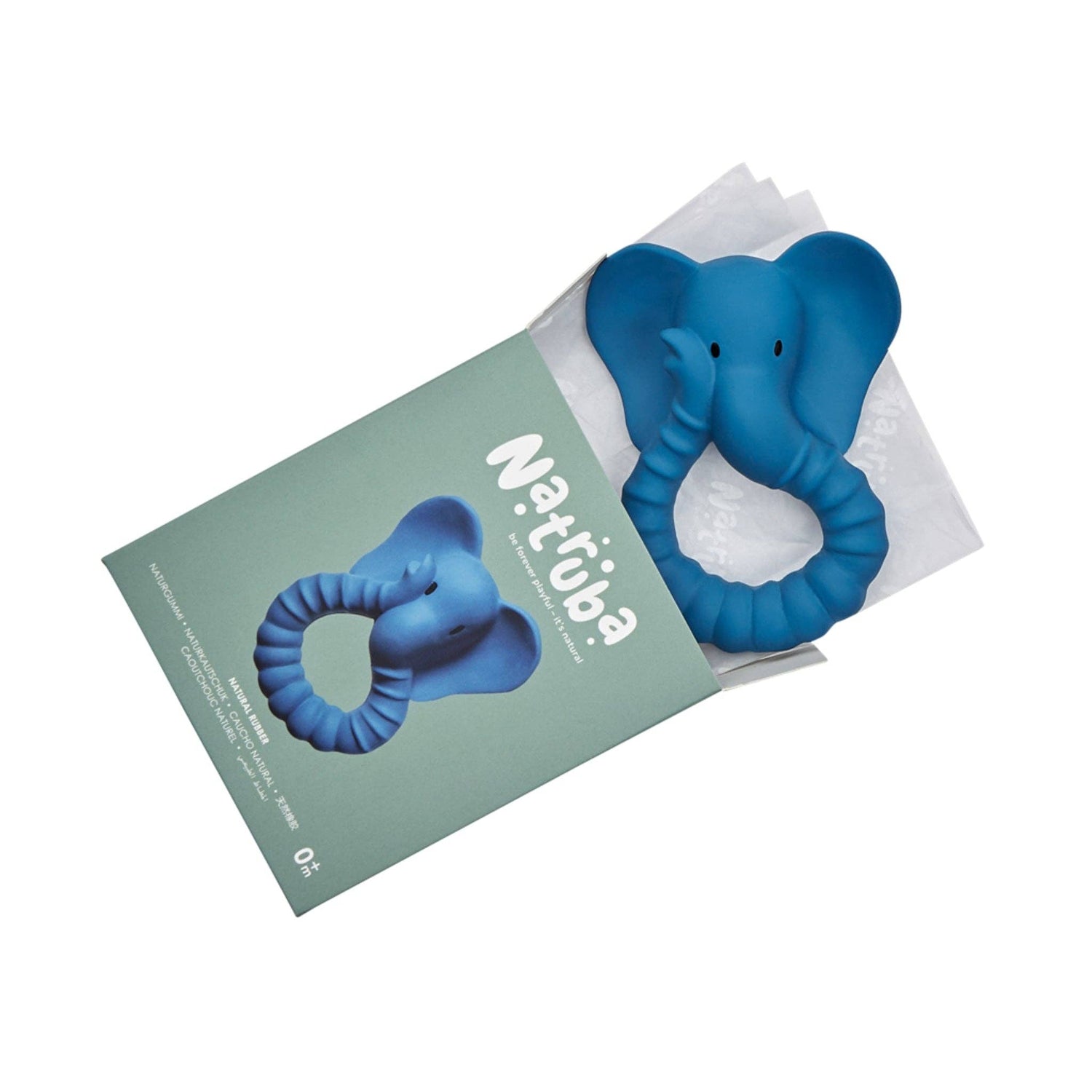 Mordedor caucho natural elefante - Azul