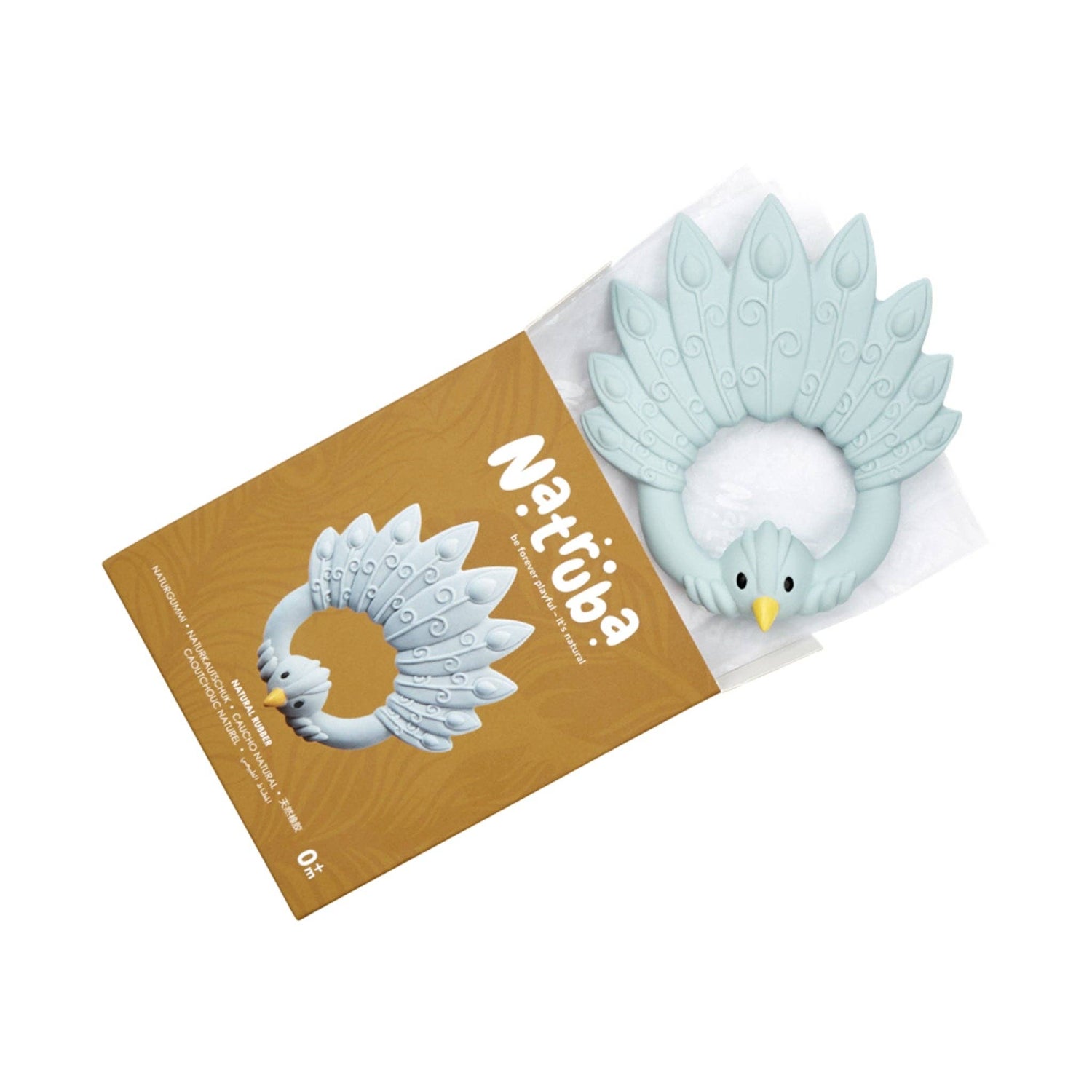 Mordedor de caucho natural Peacock - Azul claro