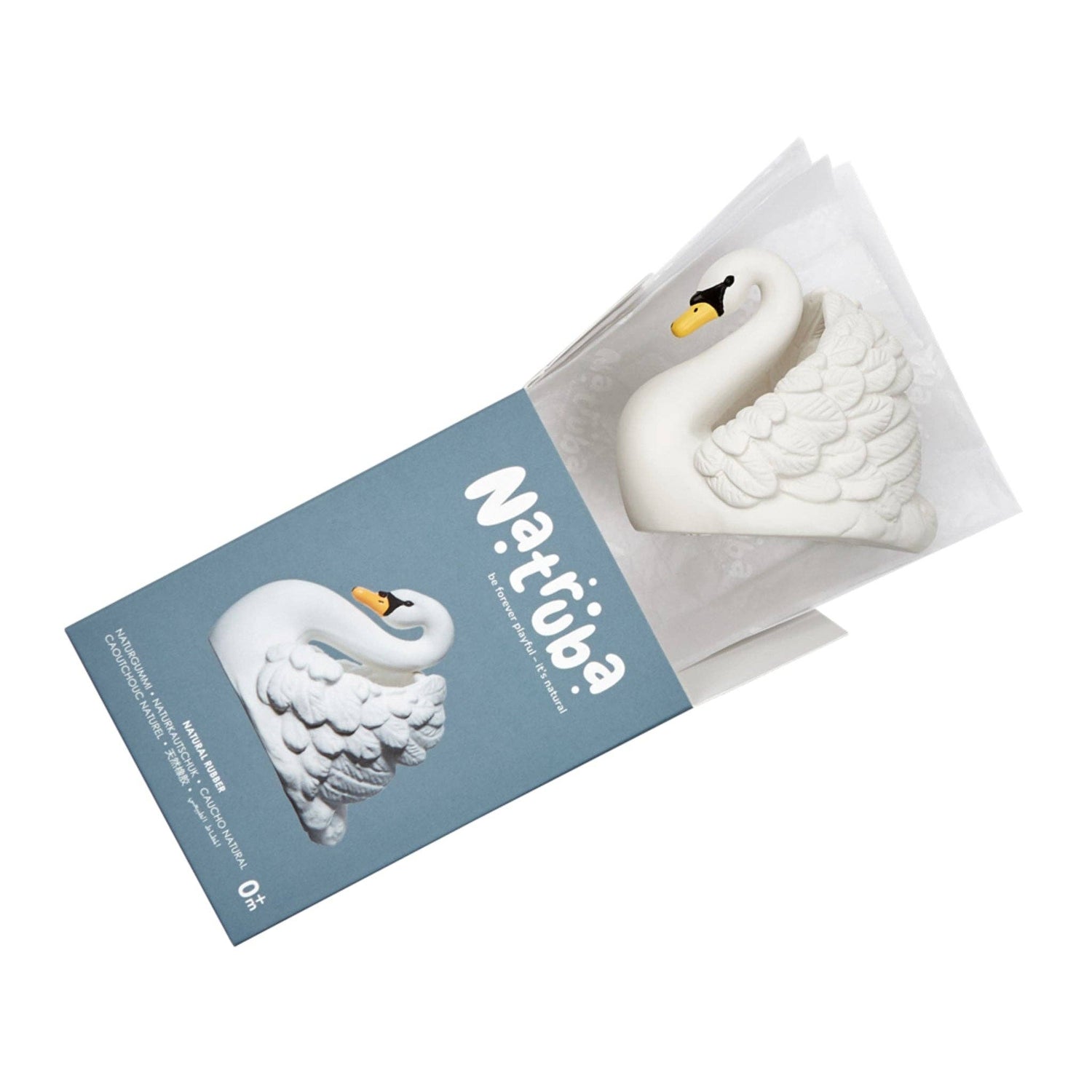 Juguete de baño de caucho natural Swan White Small