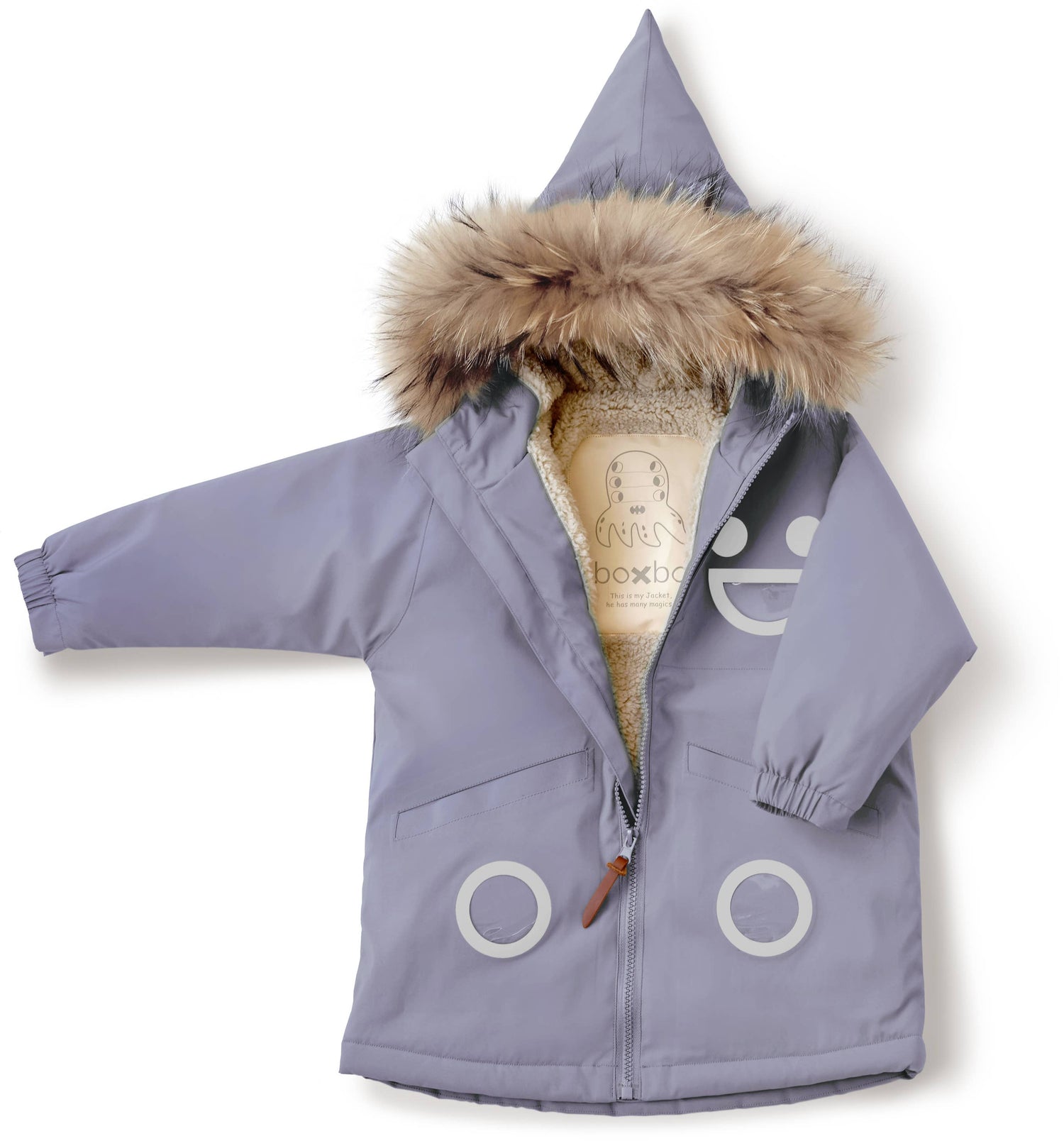 Abrigo de invierno para niños cálido, impermeable y a prueba de nieve (lavanda)
