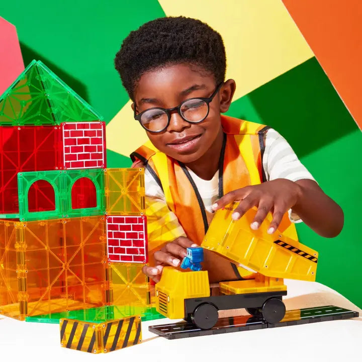 MAGNA-TILES® Juego de Construcción Magnética Obra XL (50 piezas) - Builder XL