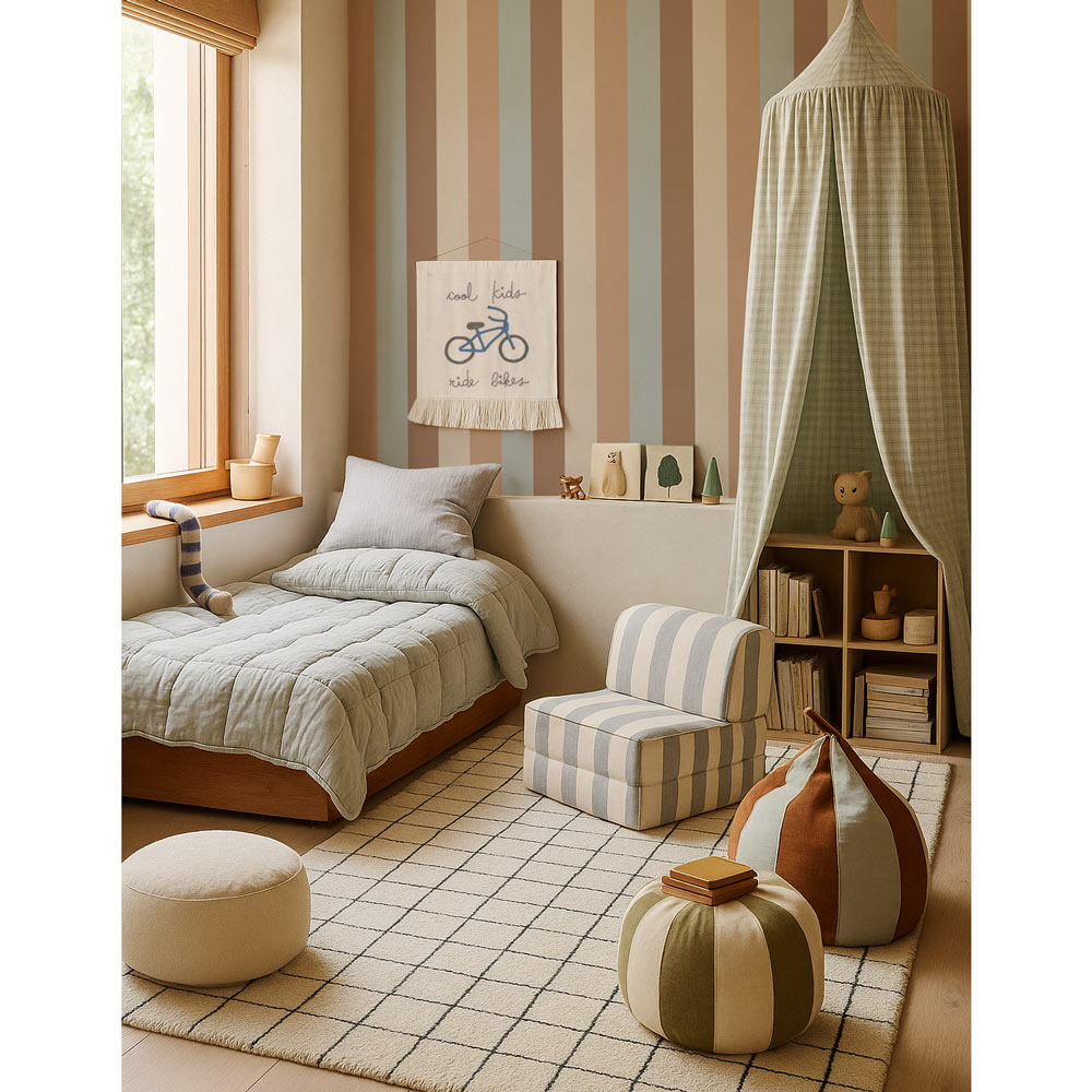 Rayas Cuatro Colores Naturales (Stripes Four Natural) – Dekornik