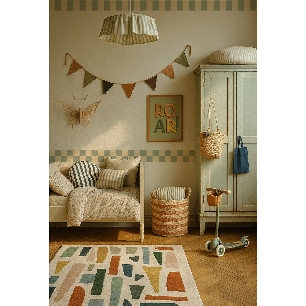 Cenefa Slim Crema y Verde (Border Slim Cream Green) – Dekornik
