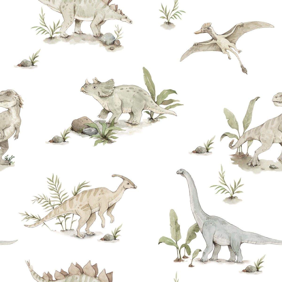 Papel Pintado Dinosaurios Felices (Happy Dinos Tapeta) – Dekornik