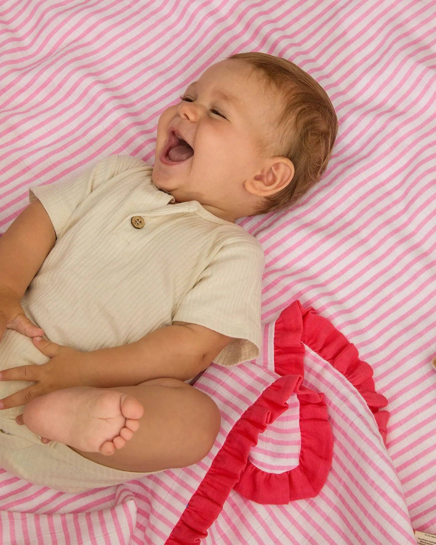 Muslin Blanket with Wellsoft Pinki Stripes