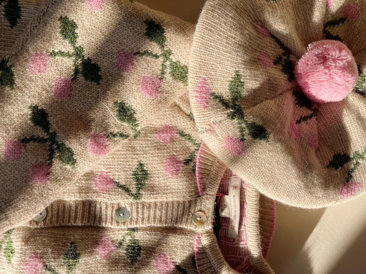 Cardigan de Punto con Cuello Belou Cherry – Konges Sløjd