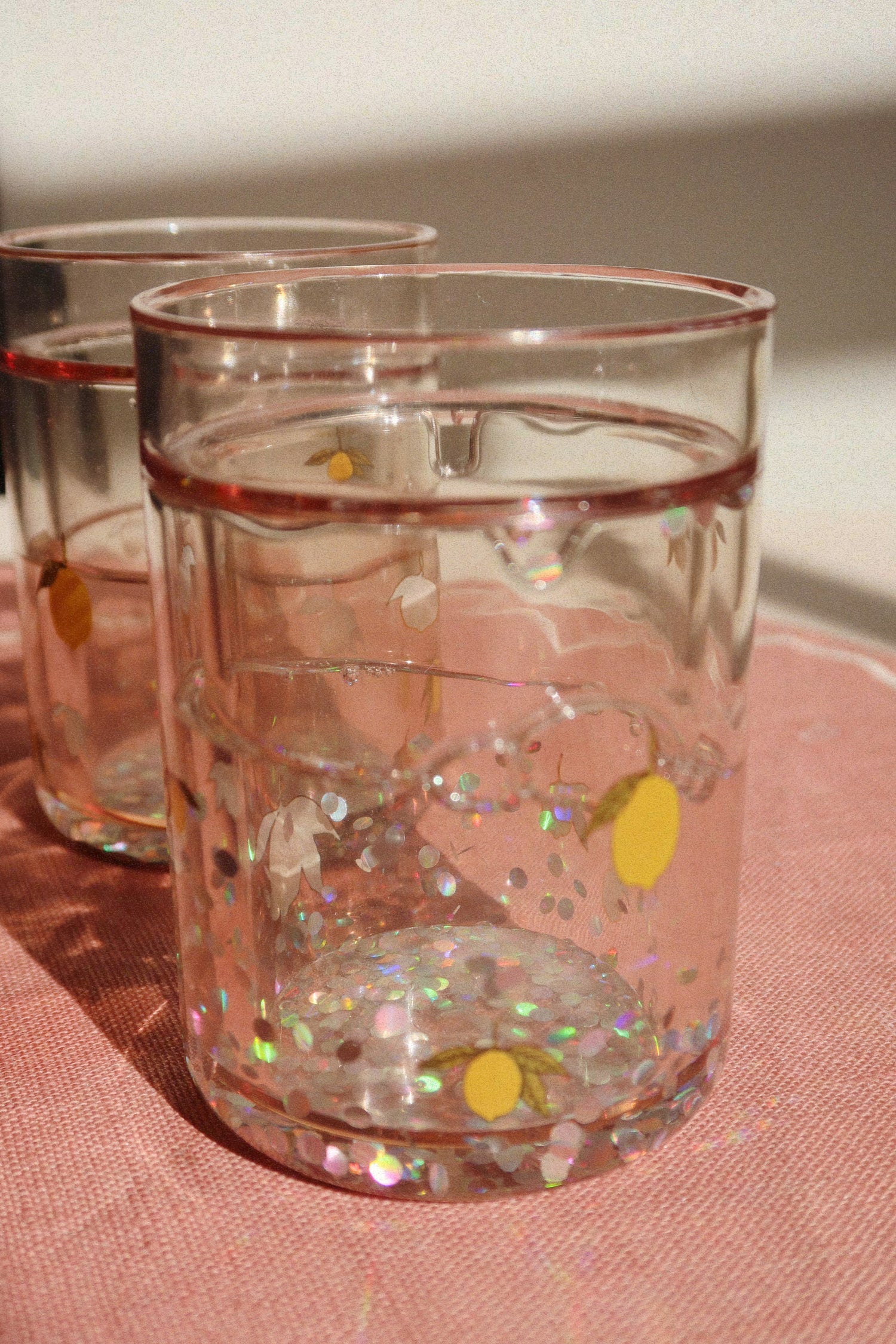 Set de 2 vasos con purpurina (Lemon) - Konges Sløjd