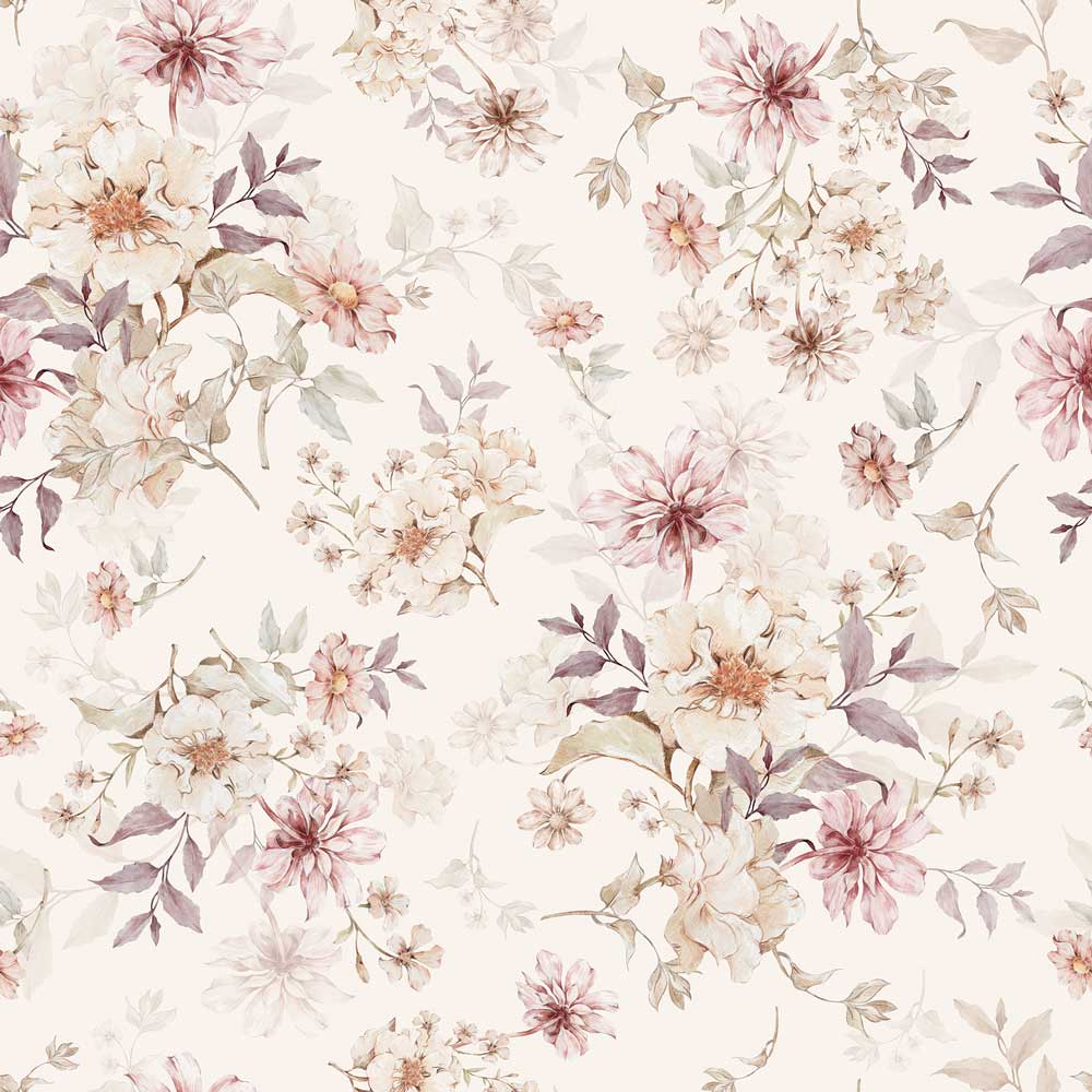 Papel Pintado Flores con Violeta (Flowers with Violet Tapeta) – Dekornik