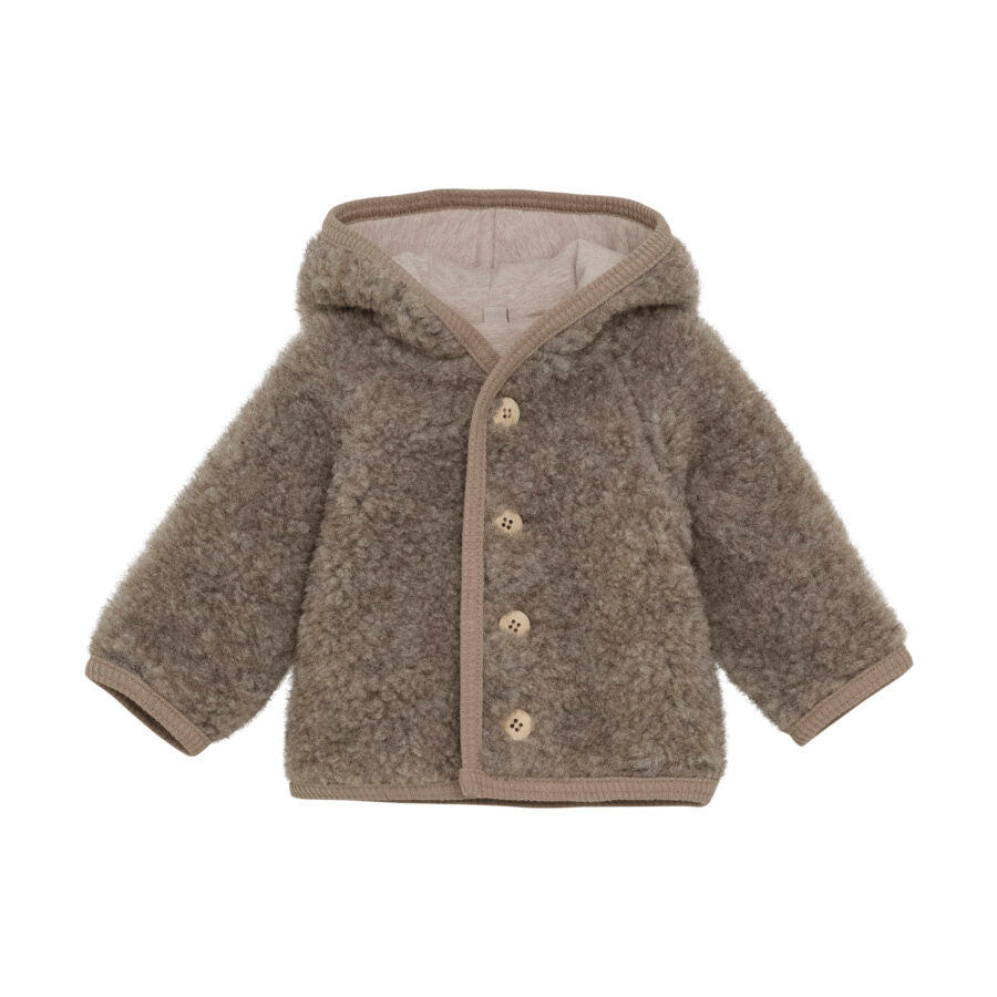 Chaqueta de lana merino Pixie Wool Teddy Camel Melange - Huttelihut