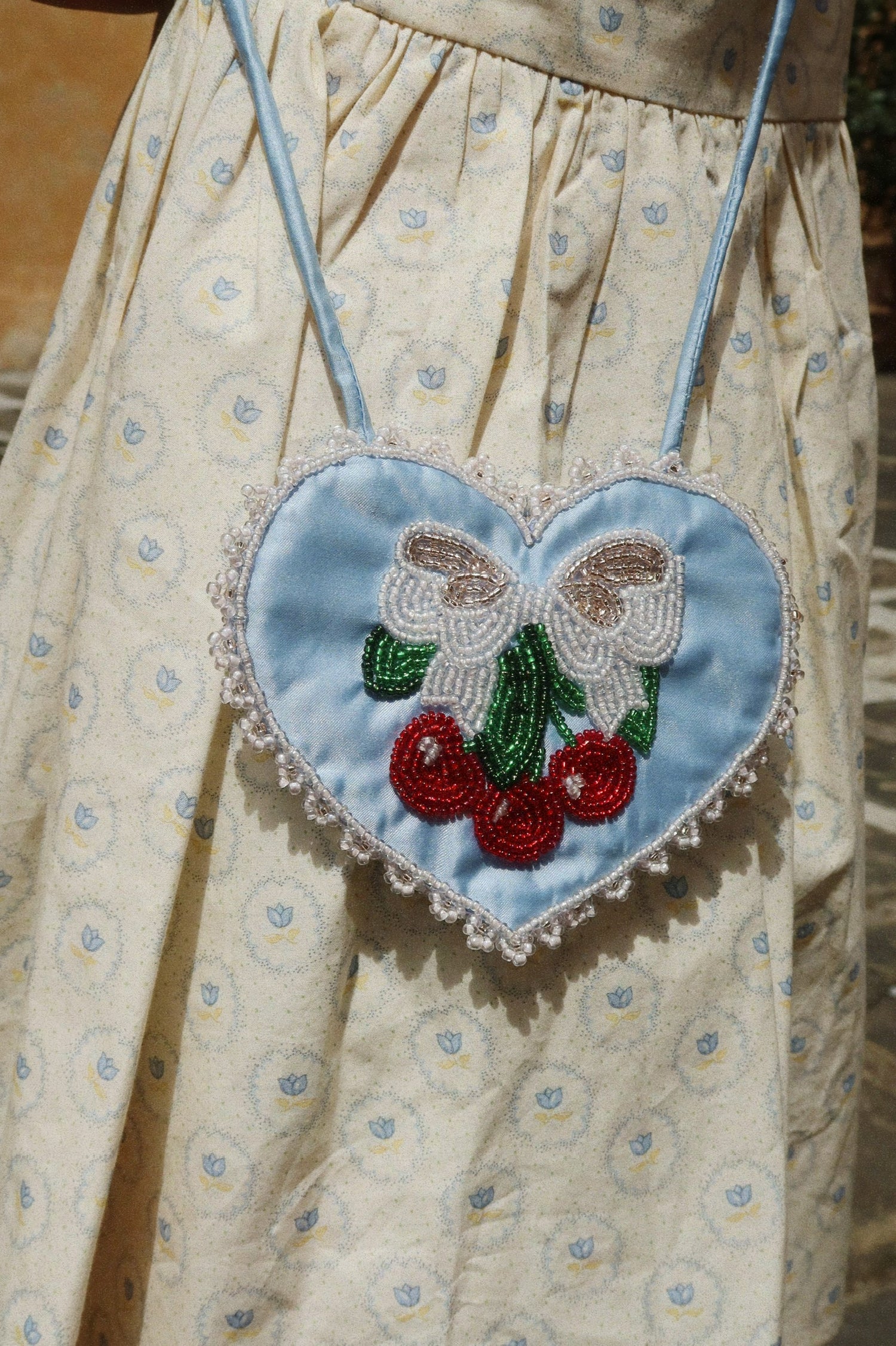 Mini bolso Beaded Heart (Ashley Blue) - Konges Sløjd