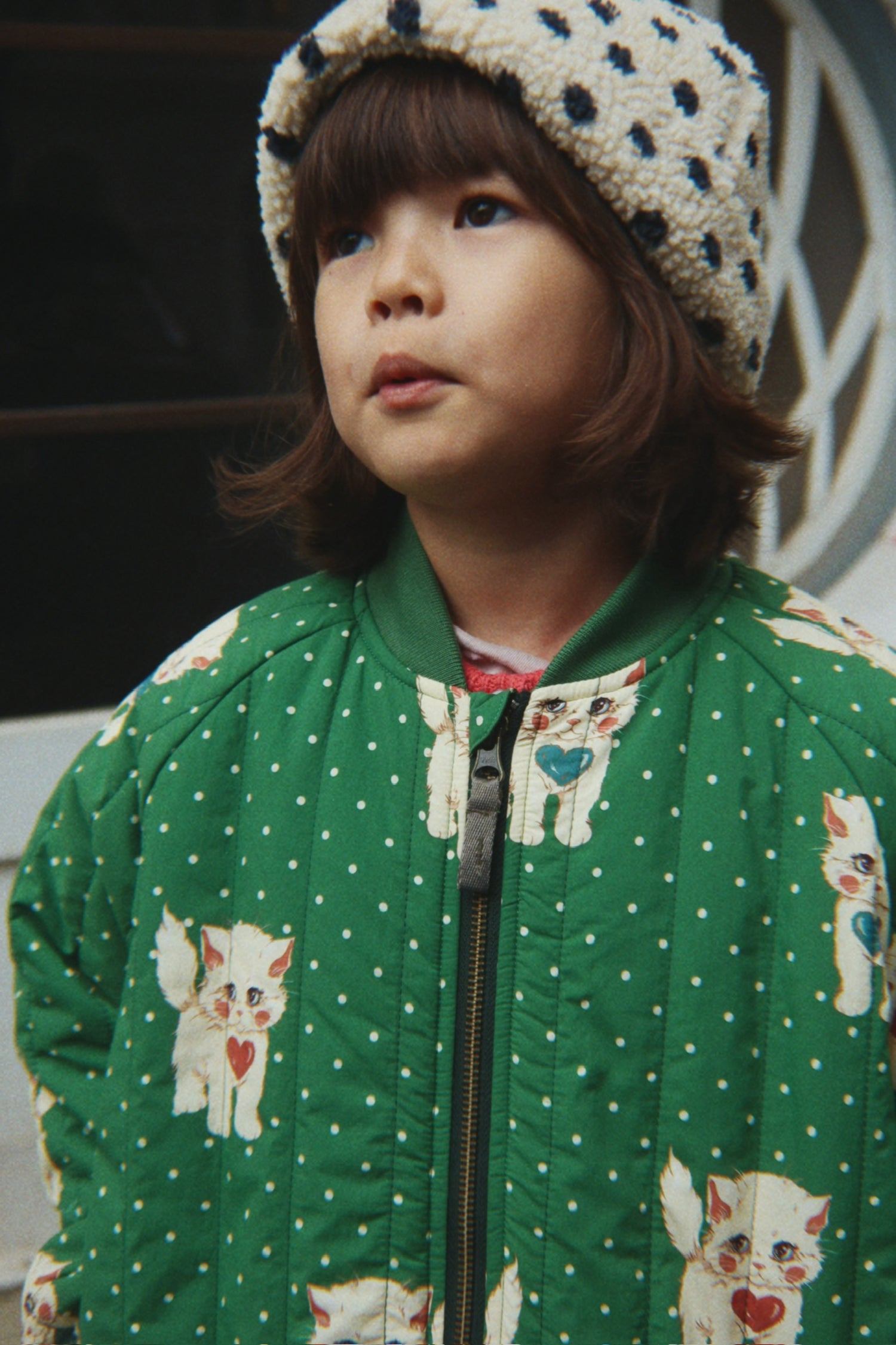 Chaqueta bomber estampada Juno Dot Miao Verde - Konges Sløjd