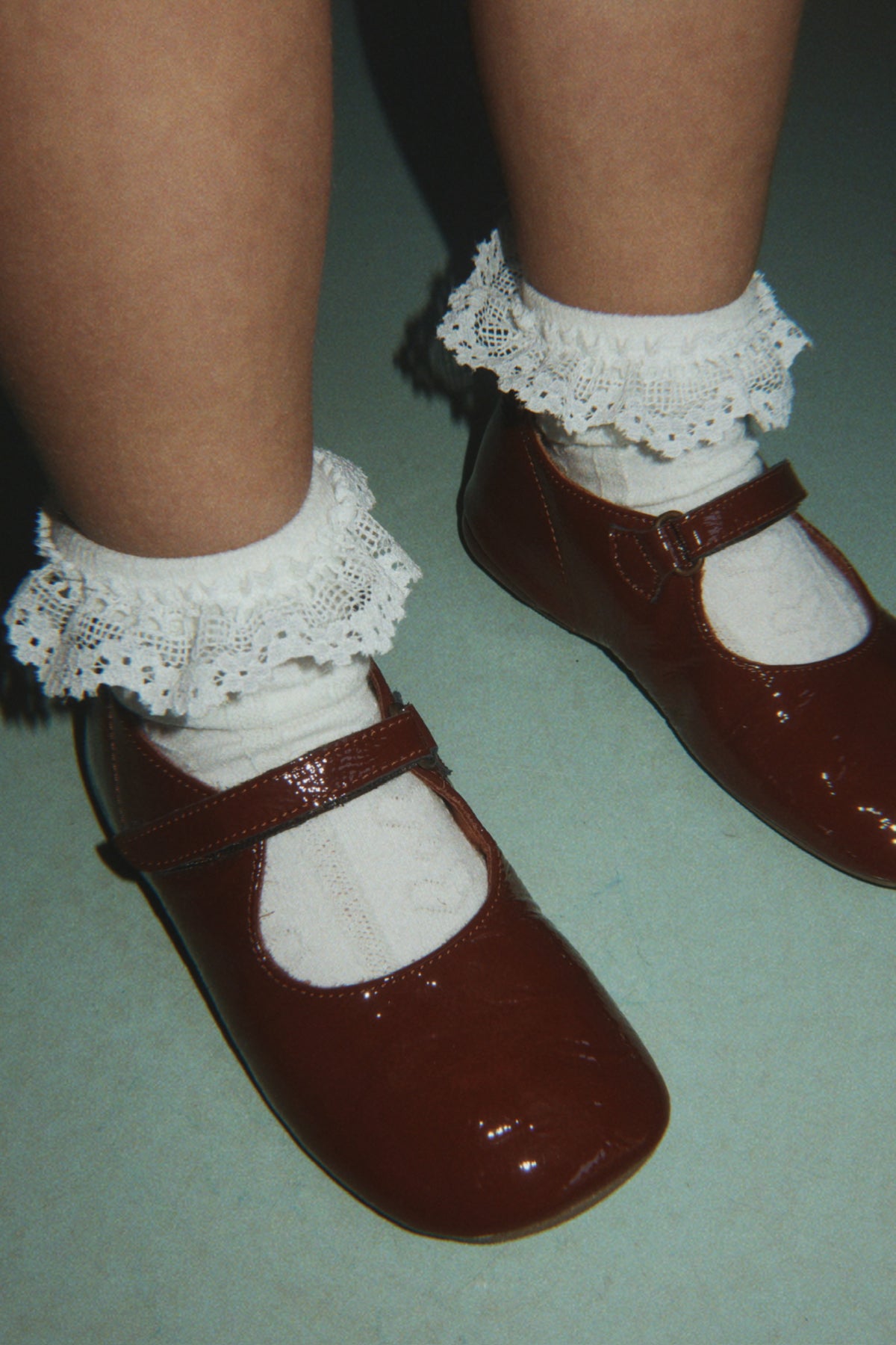 Set de 2 Pares de Calcetines Calados con Volante Red Off White - Konges Sløjd