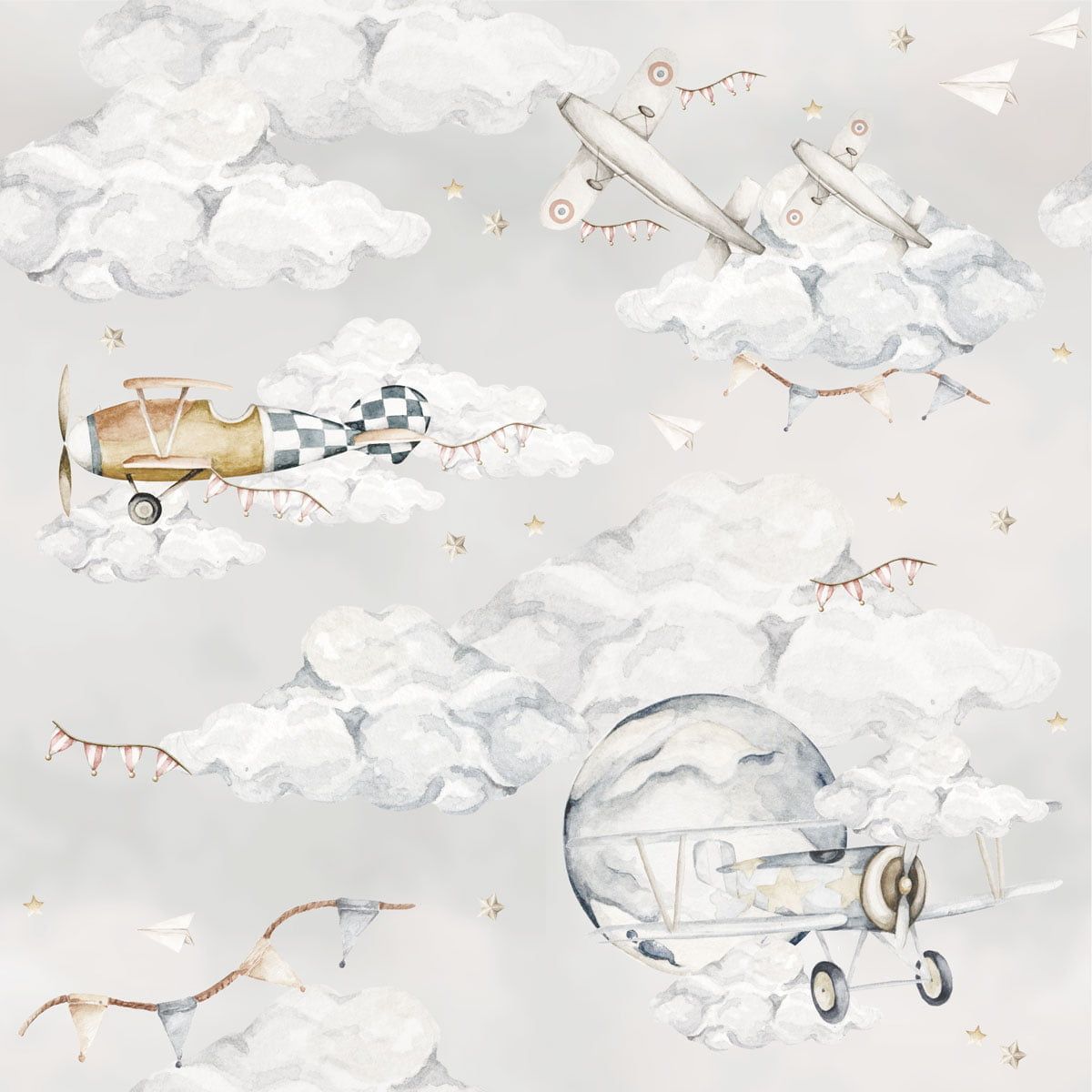 Papel Pintado Aviones Mágicos (Magic Planes Tapeta) – Dekornik