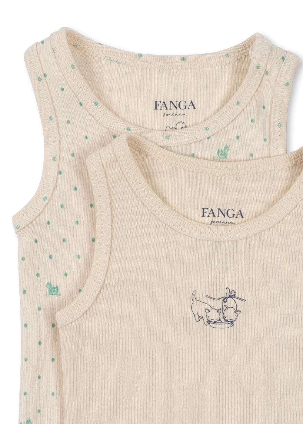 Pack de 2 Body sin mangas Fio OCS Lago Verde AOP/Buttercream – KONGES SLOJD