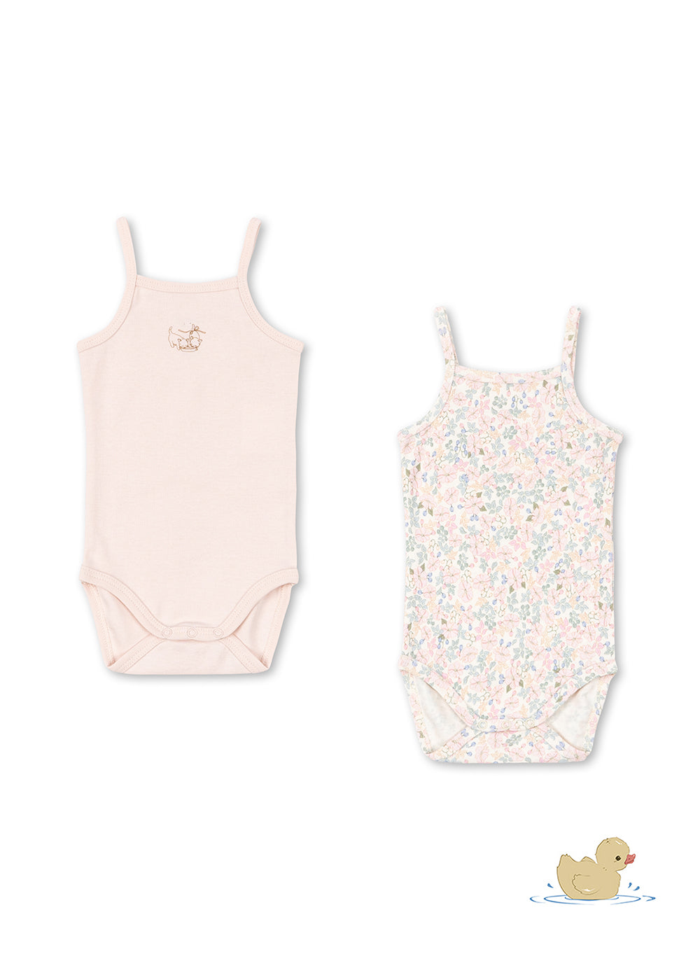 Pack de 2 Body de tirantes Fio OCS Prato Fiori AOP/Creole Pink – KONGES SLOJD