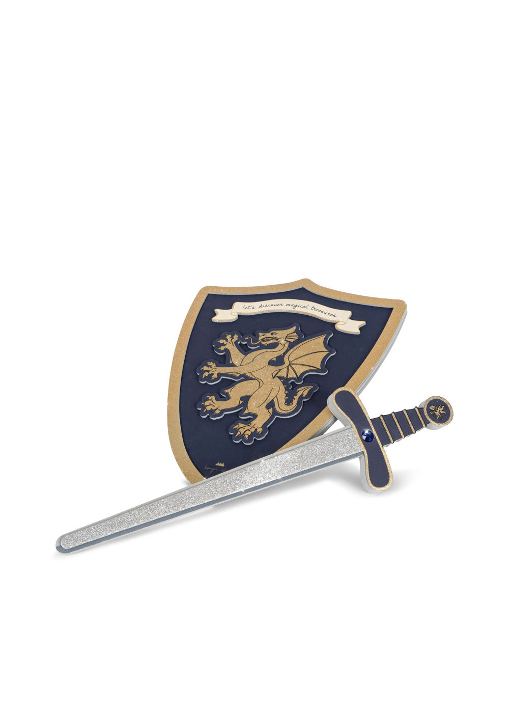 Set de espada y escudo de caballero Midnight Navy – Konges Sløjd