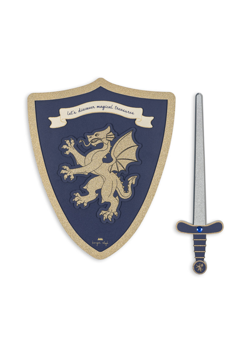 Set de espada y escudo de caballero Midnight Navy – Konges Sløjd