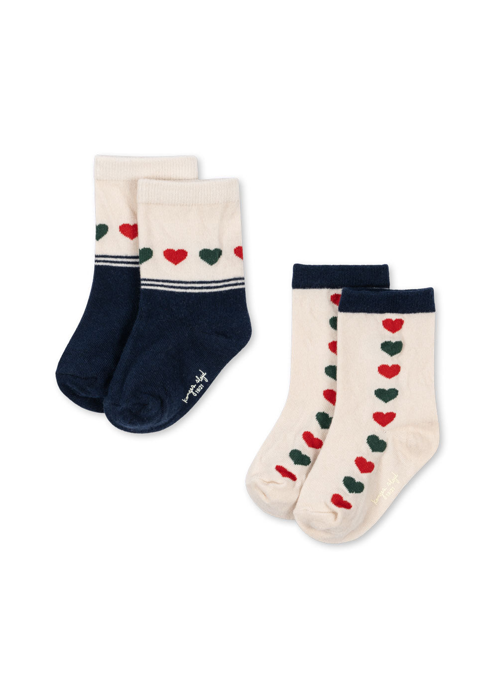 Pack de 2 Calcetines Jacquard Heart Mix – Konges Sløjd