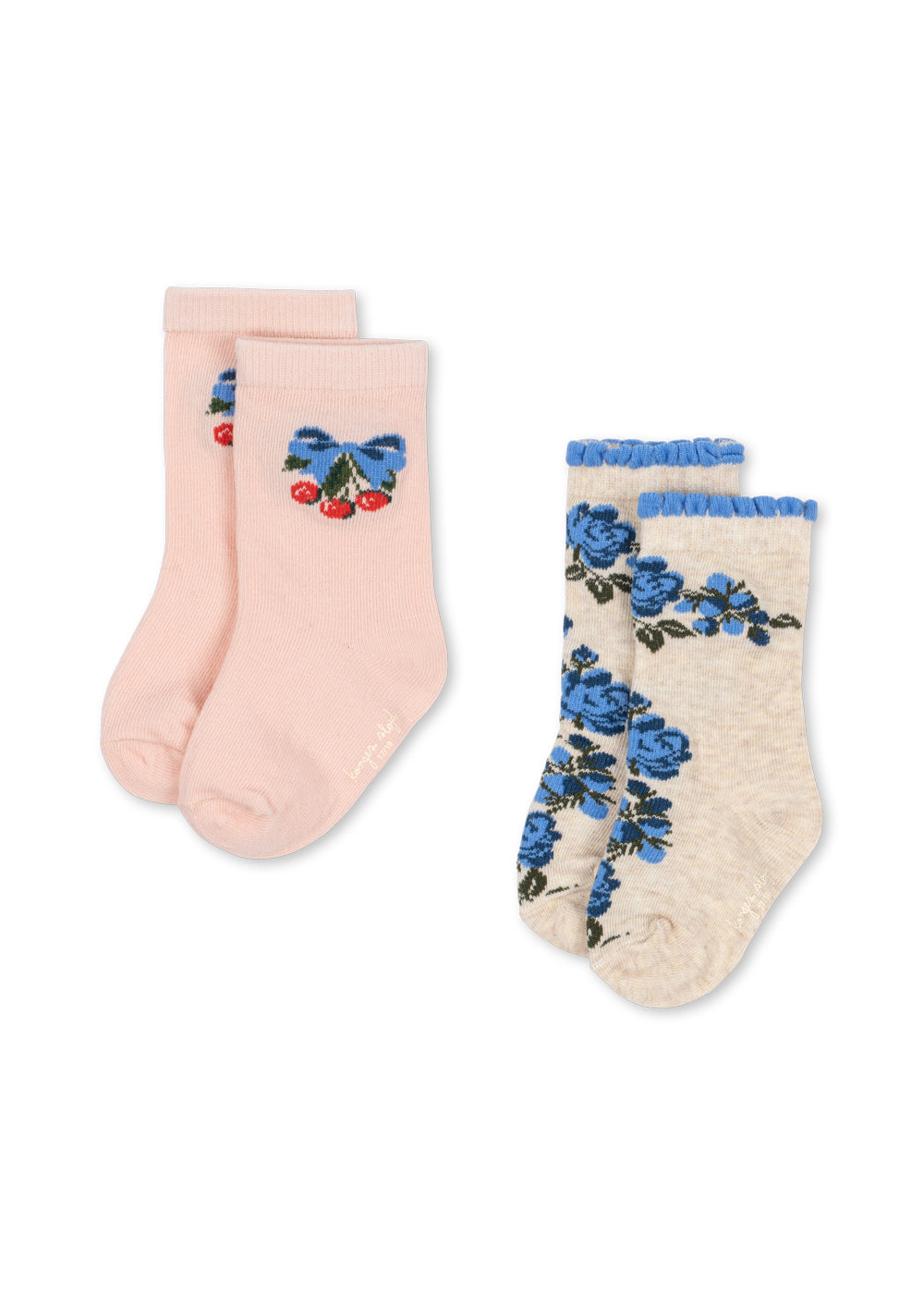 Pack de 2 calcetines Flower and Cherry Jacquard Amarena/Tramonto – KONGES SLOJD