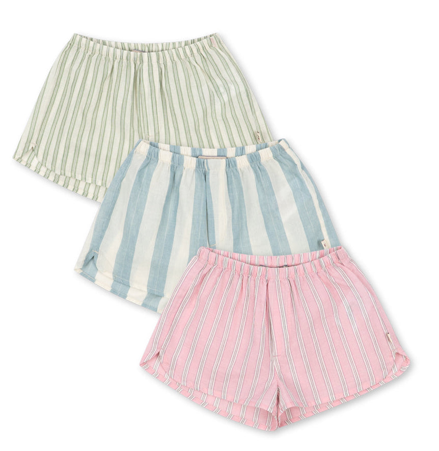 Pack de 3 pantalones cortos Asli (Basil/Orchid/Bleu Stripe) - Konges Sløjd