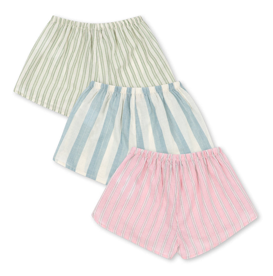 Pack de 3 pantalones cortos Asli (Basil/Orchid/Bleu Stripe) - Konges Sløjd