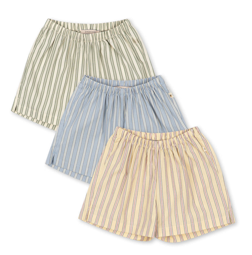 Pack de 3 pantalones cortos Azur (Soleil/Bleu/Basil Stripe) - Konges Sløjd