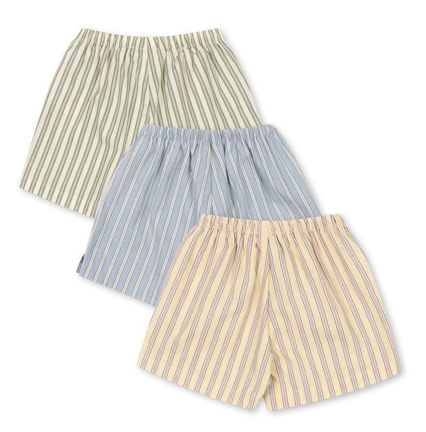 Pack de 3 pantalones cortos Azur (Soleil/Bleu/Basil Stripe) - Konges Sløjd