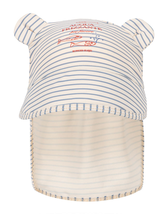Gorro de sol Aster Bear (Stripe Bluie) - Konges Sløjd