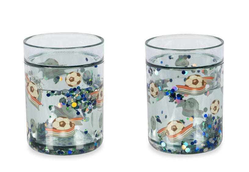 Set de 2 vasos de purpurina 2 Pack Glitter Cups Off White/Kick It - Konges Slojd