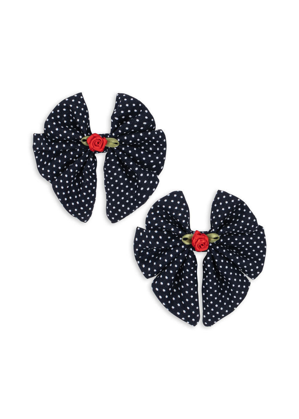 Set de 2 Pinzas de Pelo Lazo Rose Rouge Dot Nuit - Konges Sløjd