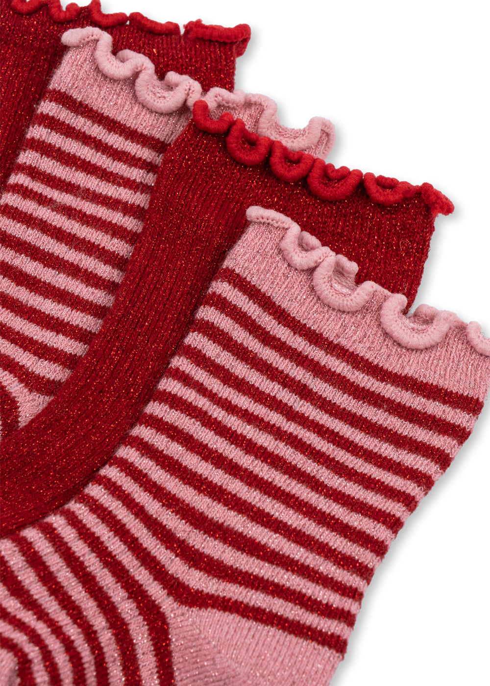 Set de 2 Pares de Calcetines con Purpurina Red Stripe - Konges Sløjd