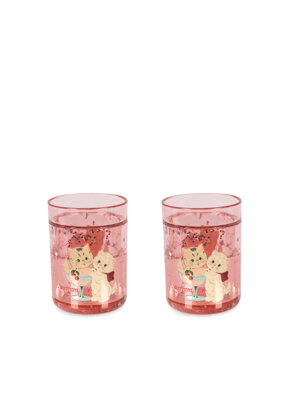 Set de 2 Vasos con Purpurina Rose Cat - Konges Sløjd