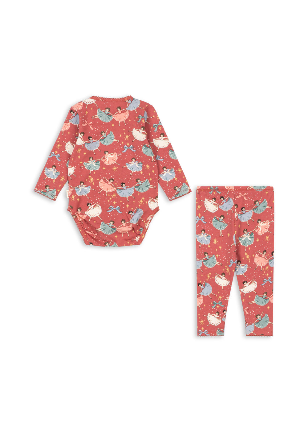 Set Básico de Body y Pantalón GOTS Bow Ballerina Blush - Konges Sløjd