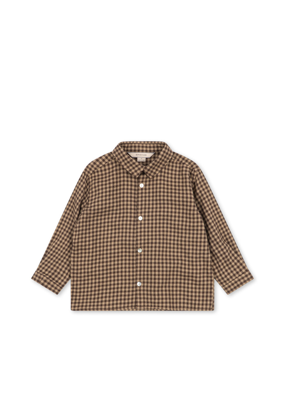 Camisa de Manga Larga Foret GOTS Chocolate Check - Konges Sløjd