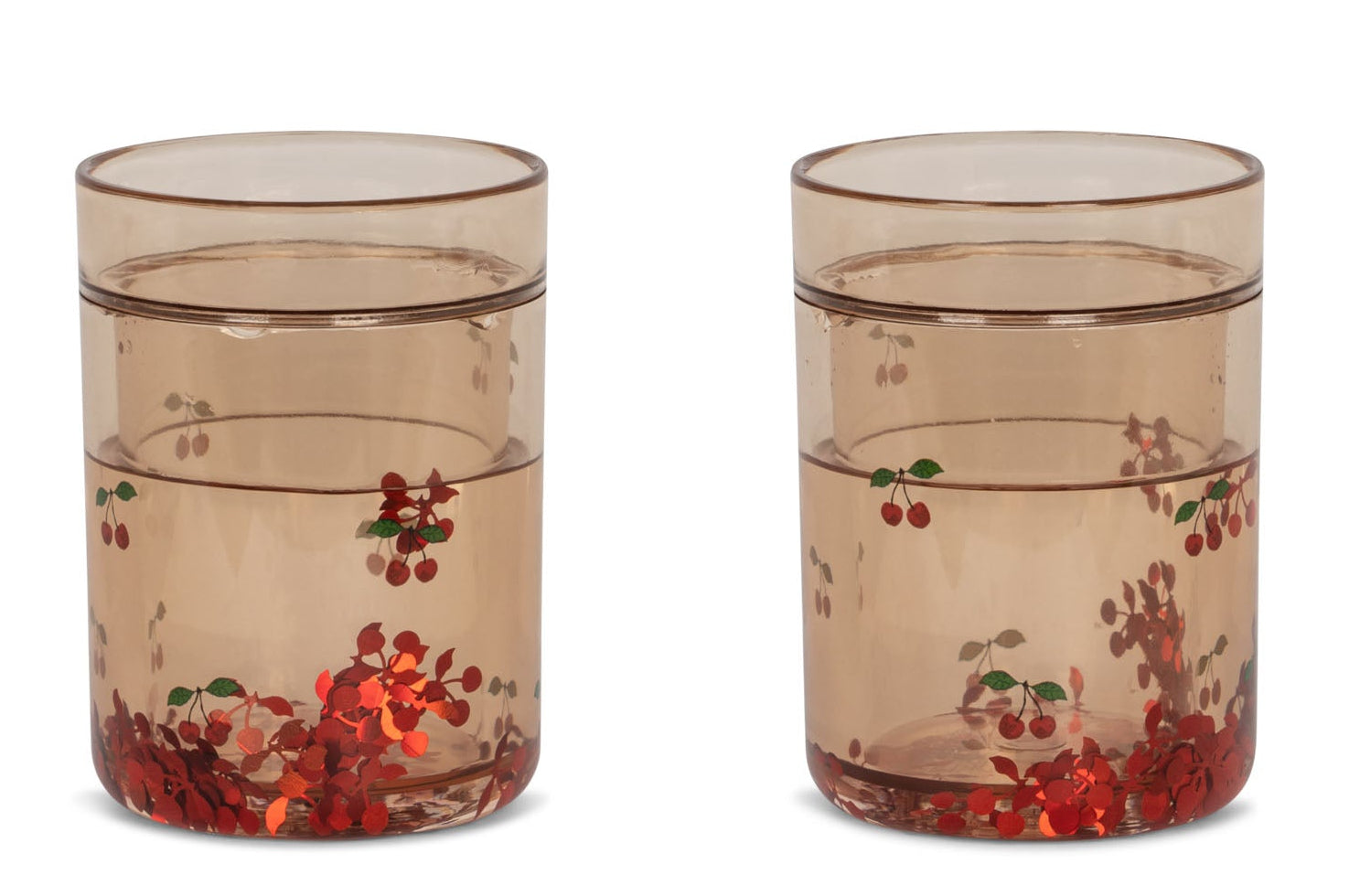 Set de 2 vasos con purpurina (Cherry) - Konges Sløjd