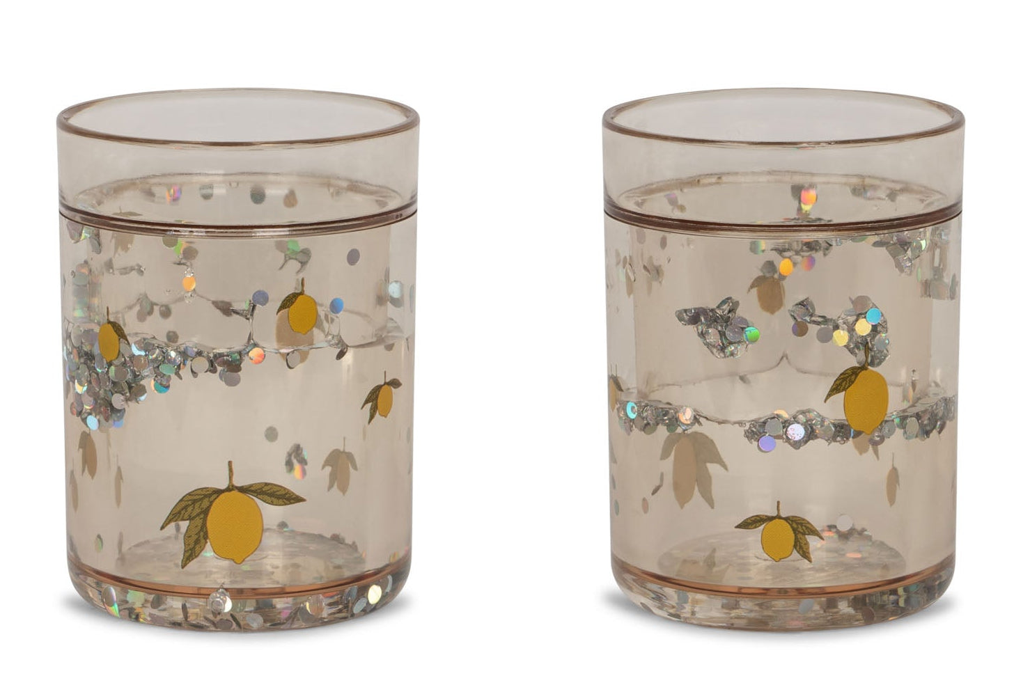 Set de 2 vasos con purpurina (Lemon) - Konges Sløjd