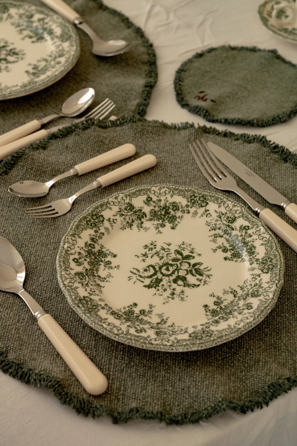 Pack 2 individuales y posavasos Stonewashed Duck Green, imagen 2.