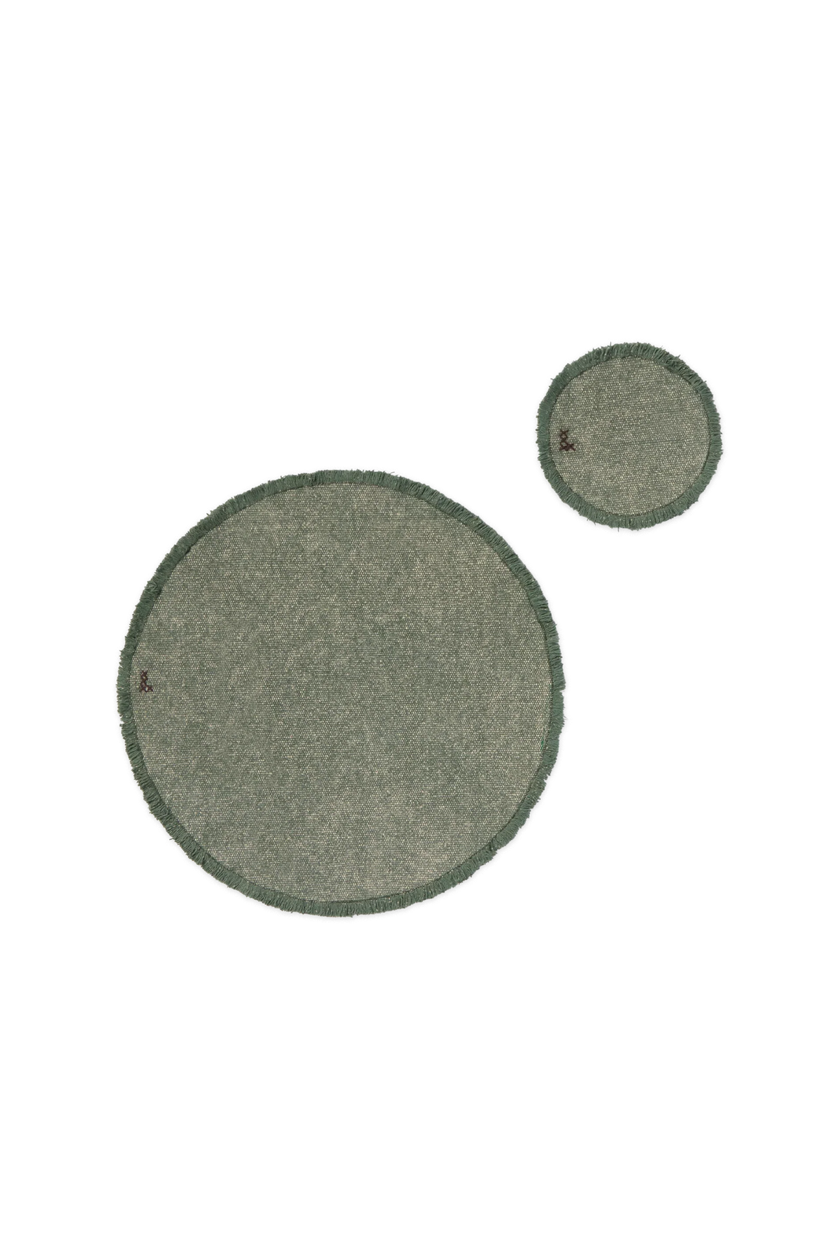 Pack 2 individuales y posavasos Stonewashed Duck Green de Lorena Canals.