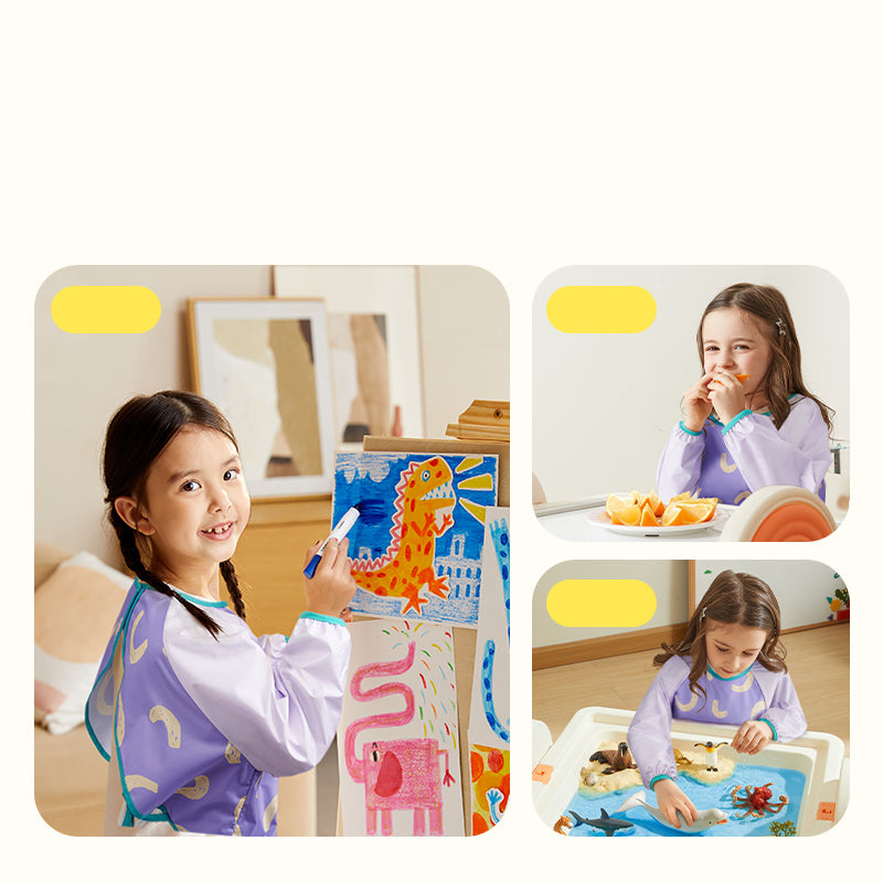 Delantal infantil impermeable para pintar Mideer – morado