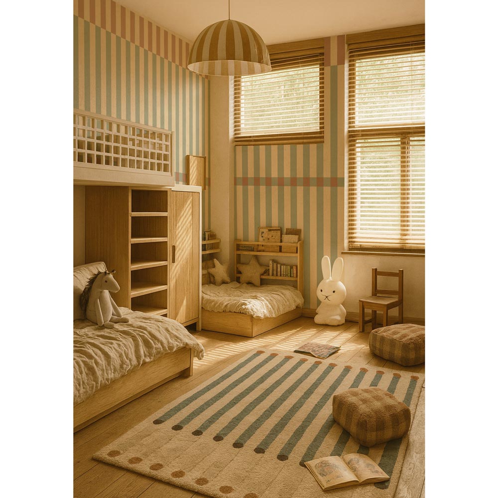 Rayas Nostalgia Verde Vintage (Stripes Nostalgia Green Vintage) – Dekornik