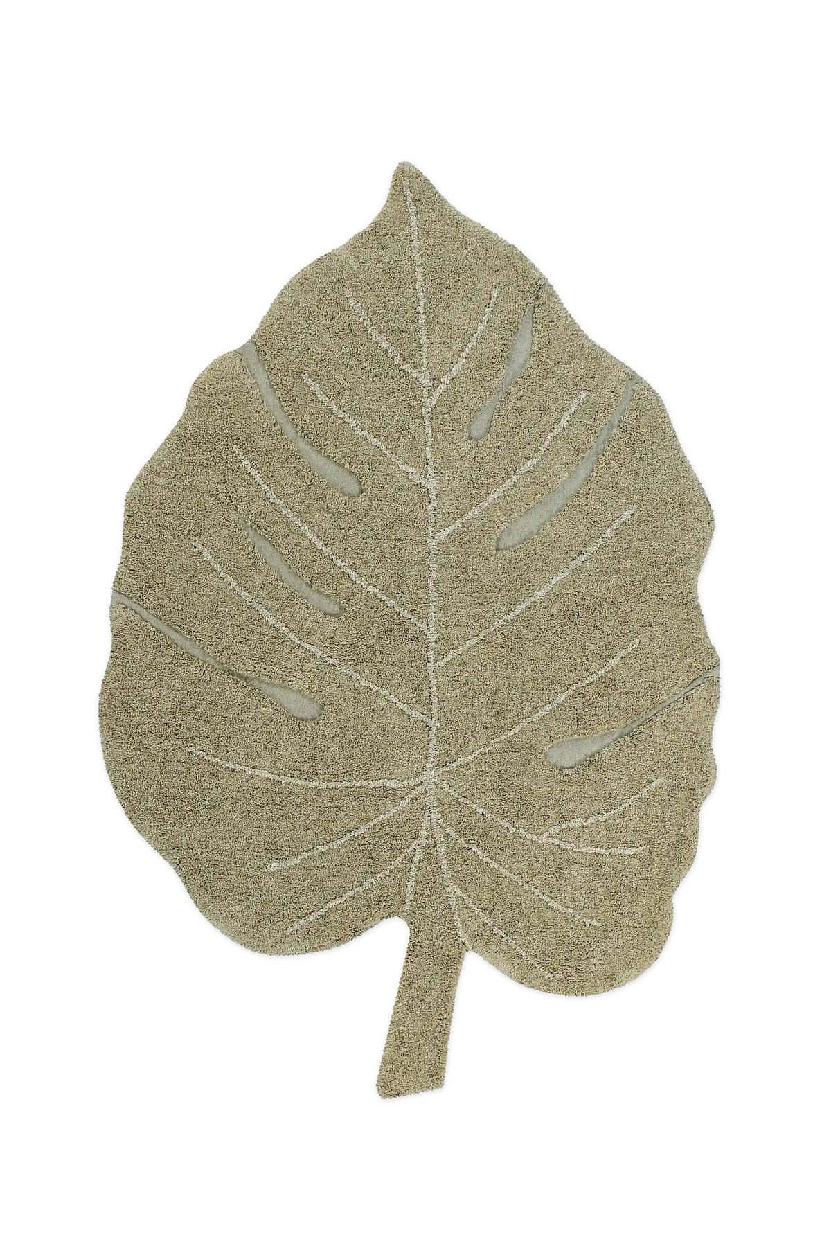 Alfombra lavable Monstera Olive de Lorena Canals.