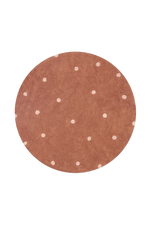 Alfombra lavable redonda Dot Chestnut de Lorena Canals.