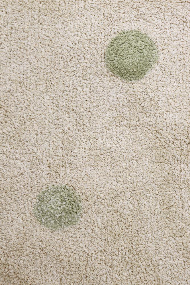 Alfombra lavable Hippy Dots Natural - Olive, imagen 4.