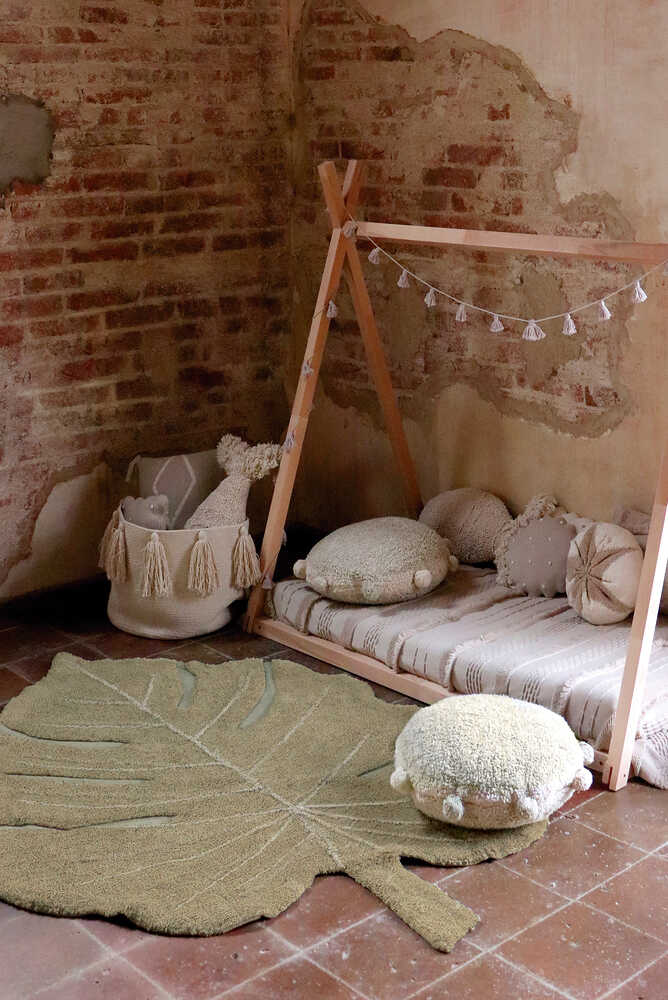 Alfombra lavable Monstera Olive, imagen 3.