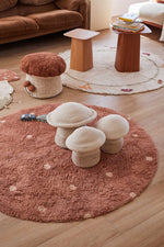 Alfombra lavable redonda Dot Chestnut, imagen 2.
